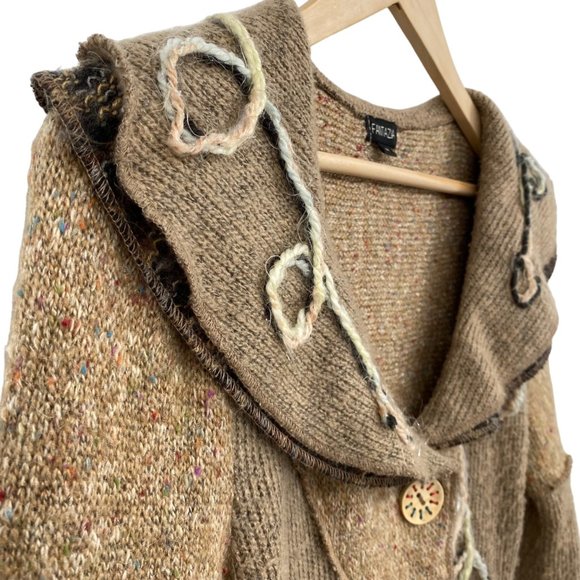 Fantazia Lagenlook Cardigan Swirl Sweater Coat Cardi Women's Medium Layered - Picture 6 of 10